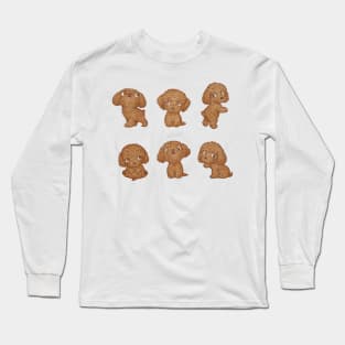 Toy-Poodle of various poses Long Sleeve T-Shirt